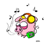 Piggy Edek with Walkman