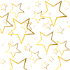 golden stars, night, woman
