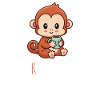 Käffchen Monkey med kopp kaffe Kaffedrickare