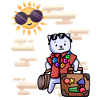 Valise de vacances chat paradis