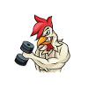 Rooster Chicken Fitness Bodybuilder Gave