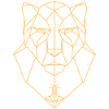 Geometric lion head with praying