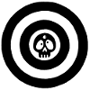 Black target skull