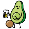 Lustiges Avocadobierbauch lustiges Biertrinkergeschenk