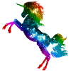 Unicorn, unicorn, stars, cosmos, rainbow