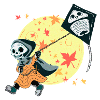 Cerf-volant - Halloween, automne, squelette