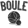 Boule with piggy petanque boules player