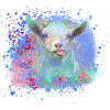 goat, pastel, head, painting, graffiti