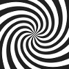 Spiralhypnos svart och vit snigellinje