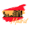 Madrid Spain flag skyline