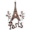 Paris France Tour Eiffel Roses