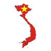 Vietnam-Übersichtskarte über Nationalflaggen-Symbol