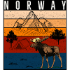 Norwegian nature and moose motif