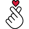 K-pop hjerte, Korea K pop musik symbol, finger, hånd