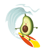 Surfing avocado