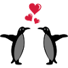 penguin in love