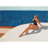 Woman sunbathes on yacht