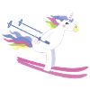 Einhorn auf Ski
