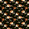 Guinea Pig and Flowers - Black