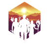 Cool fantasy D20 dice groups silhouette RPG