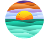 circular sunset