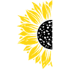 Half sunflower black and yellow