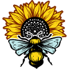 Sunflower and bee