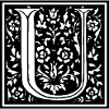 Blumenbuchstabe U - Einzelbriefe / Aufkleber