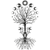 Yggdrasil Lebensbaum mit Mondphasen
