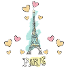 Paris France Eiffel Tower Hearts