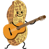 Funny peanut with guitar
