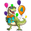 4 Jahre Geburtstag Dinosaurier T-Rex Junge