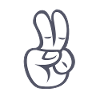 Peacezeichen Finger Comic