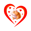 Coeur avec hamster mignon