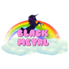 Black Metal Regenbogen Einhorn
