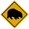 Wombat road sign Australia