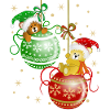 Bärchen auf Weihnachtskugeln Bär Weihnachtsdeko