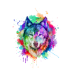 Aquarell Wolf Geschenk