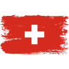 Swiss Flag Brushstroke Cross