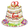Herzlicher Kuchen mit Liebe Dekor