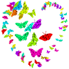 Heart made of butterflies - metallic