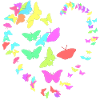 Coeur en papillons - uni