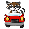 Auto Waschbär Lustig