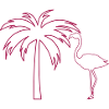 palmier flamant rose