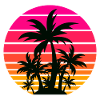 Tropical 80s Sunset Classic Design
