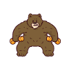 Bodybuilding bear fitness dumbbell funny