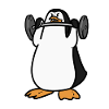 Bodybuilding penguin dumbbell funny