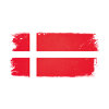 Danish flag in brushstroke