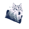 Wolf motif nature wolves