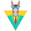 Cool business donkey with sunglasses
